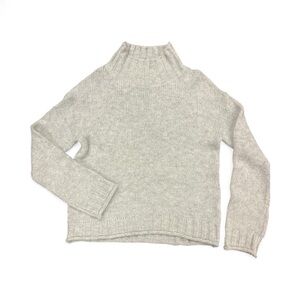 BP Nordstroms Light Gray Women's Mock Neck Cable Knit Oversized Sweater Sz S